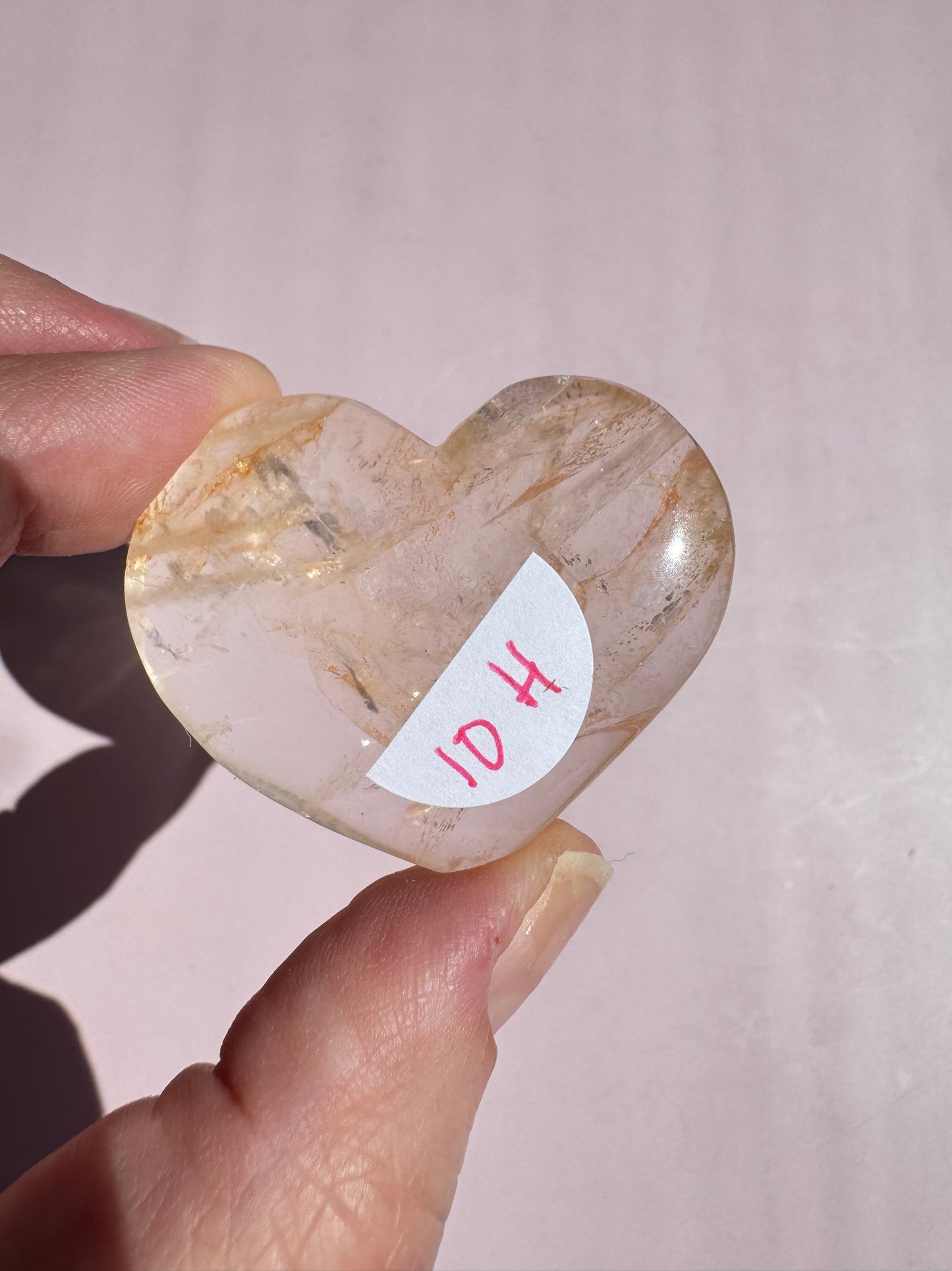 Golden Hematoid Quartz Heart Carving - Item H