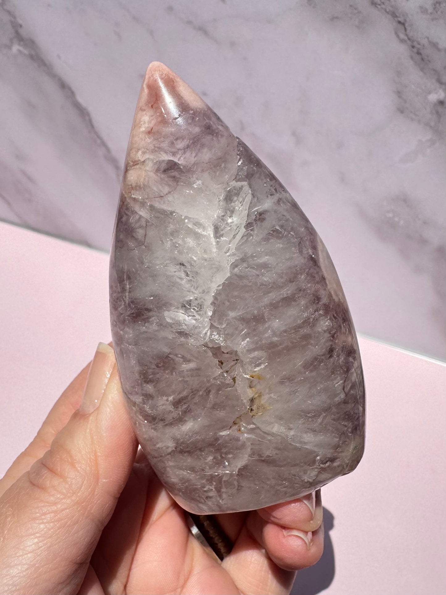 Flower Agate and Pink Amethyst Freeform - Item E
