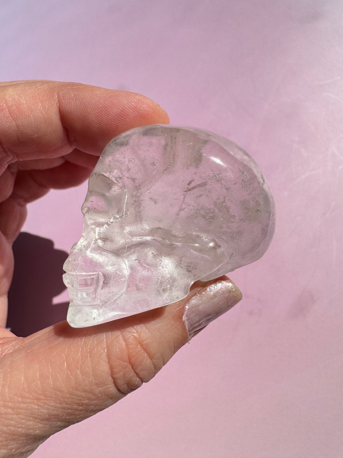 Clear Quartz Skull Carving