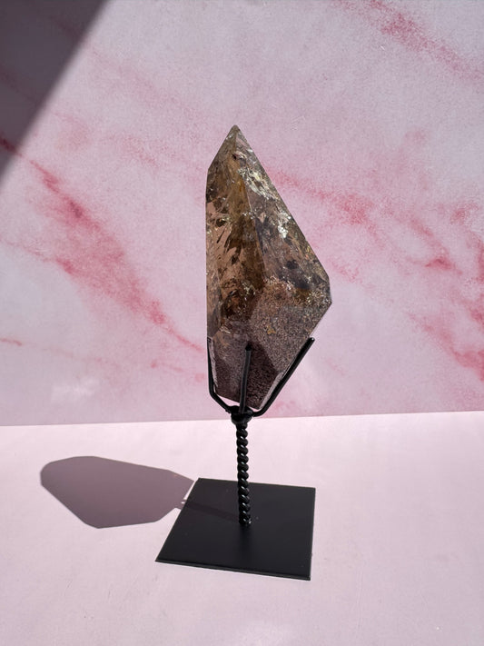 Citrine Quartz with Garden Inclusions with Stand