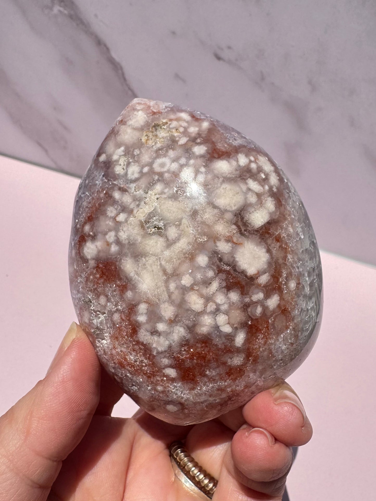 Flower Agate and Pink Amethyst Freeform - Item F