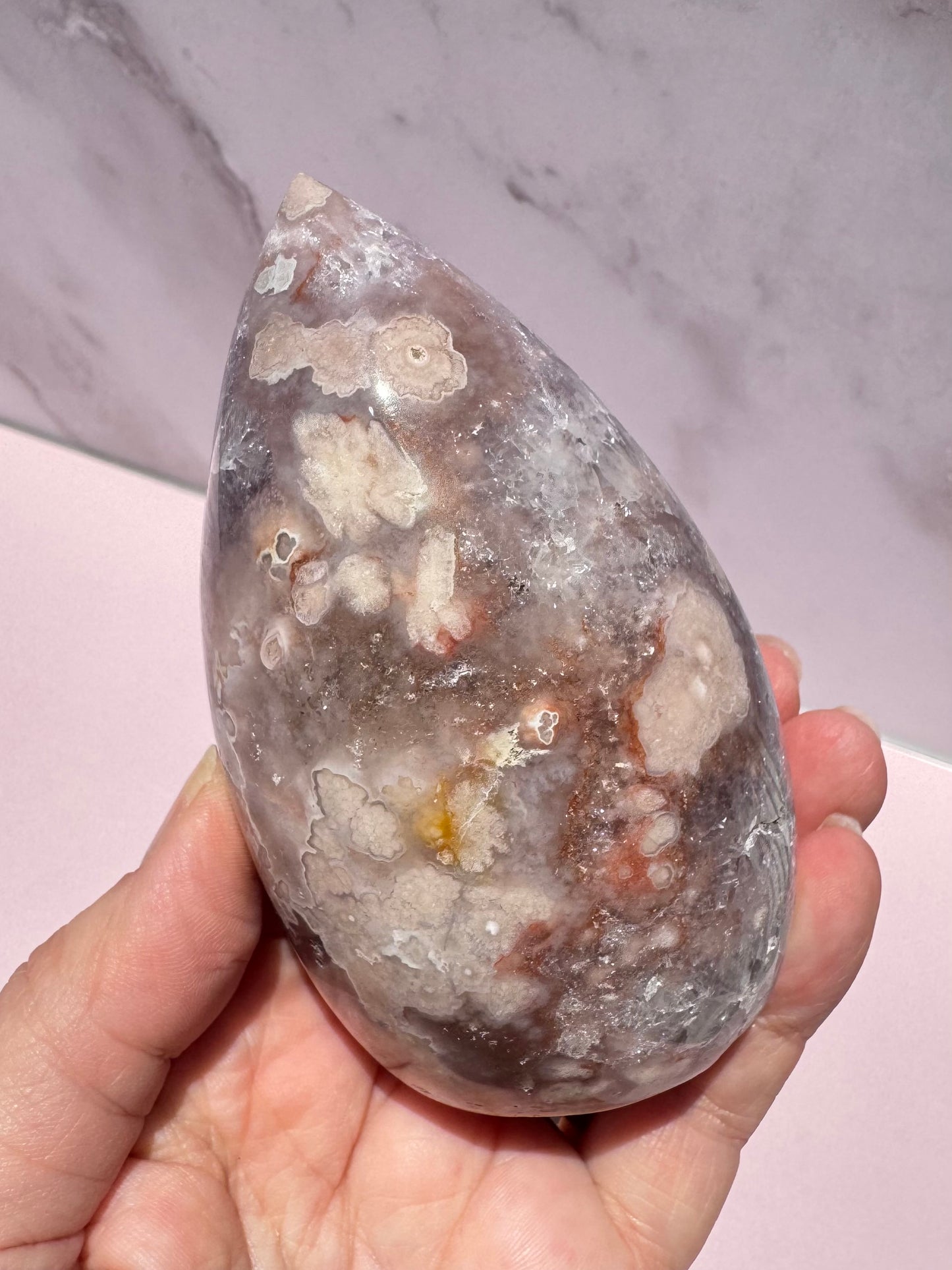 Flower Agate and Pink Amethyst Freeform - Item G