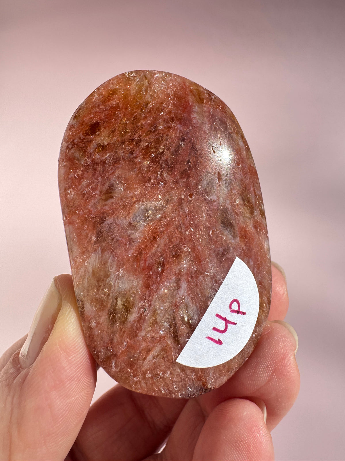 Honeycomb Citrine (Treated) Palm Stone - Item P
