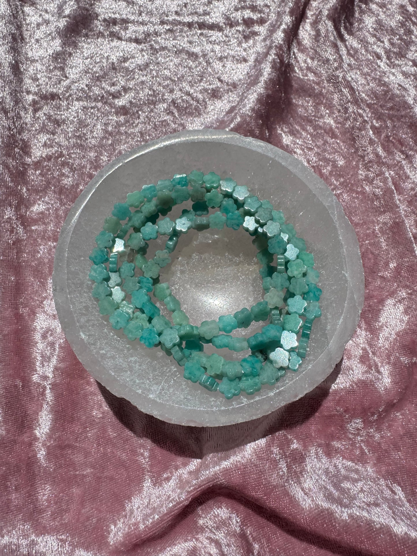 Amazonite Flower Bracelet (6.75")