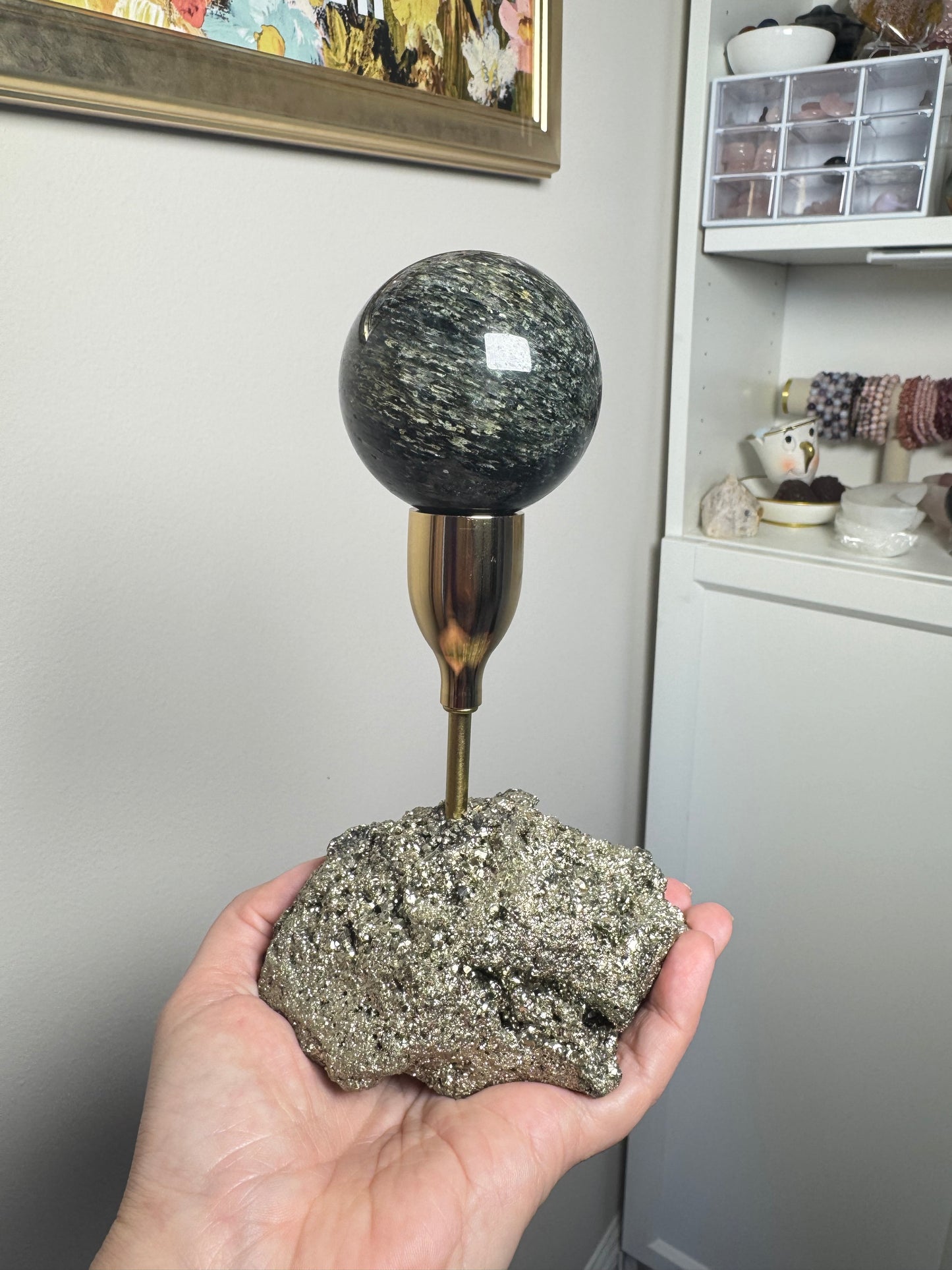 Raw Pyrite Cluster Candleholder