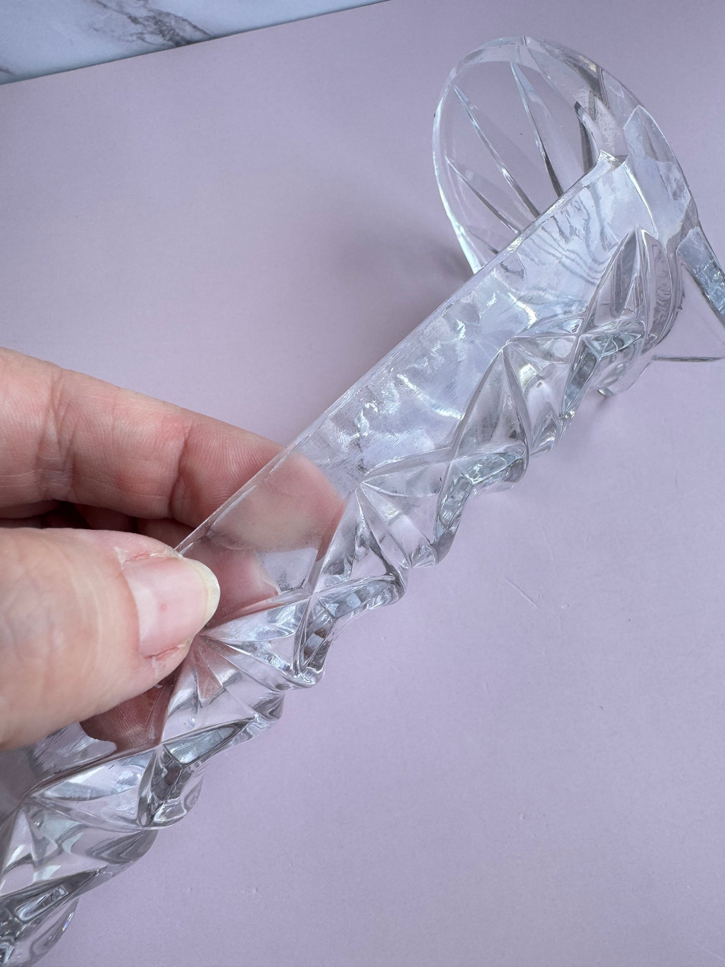 Long Cut Crystal Dish