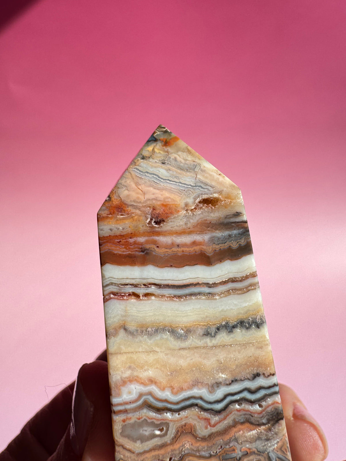 Pink Crazy Lace Agate Tower - ITEM R
