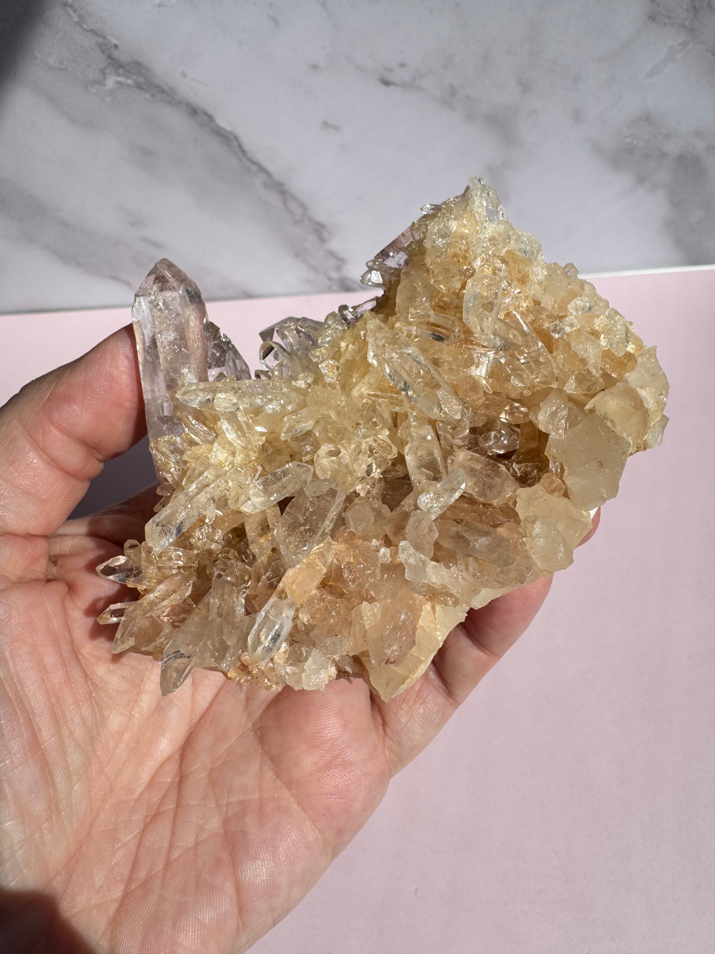 Pink Lithium Quartz Raw Cluster