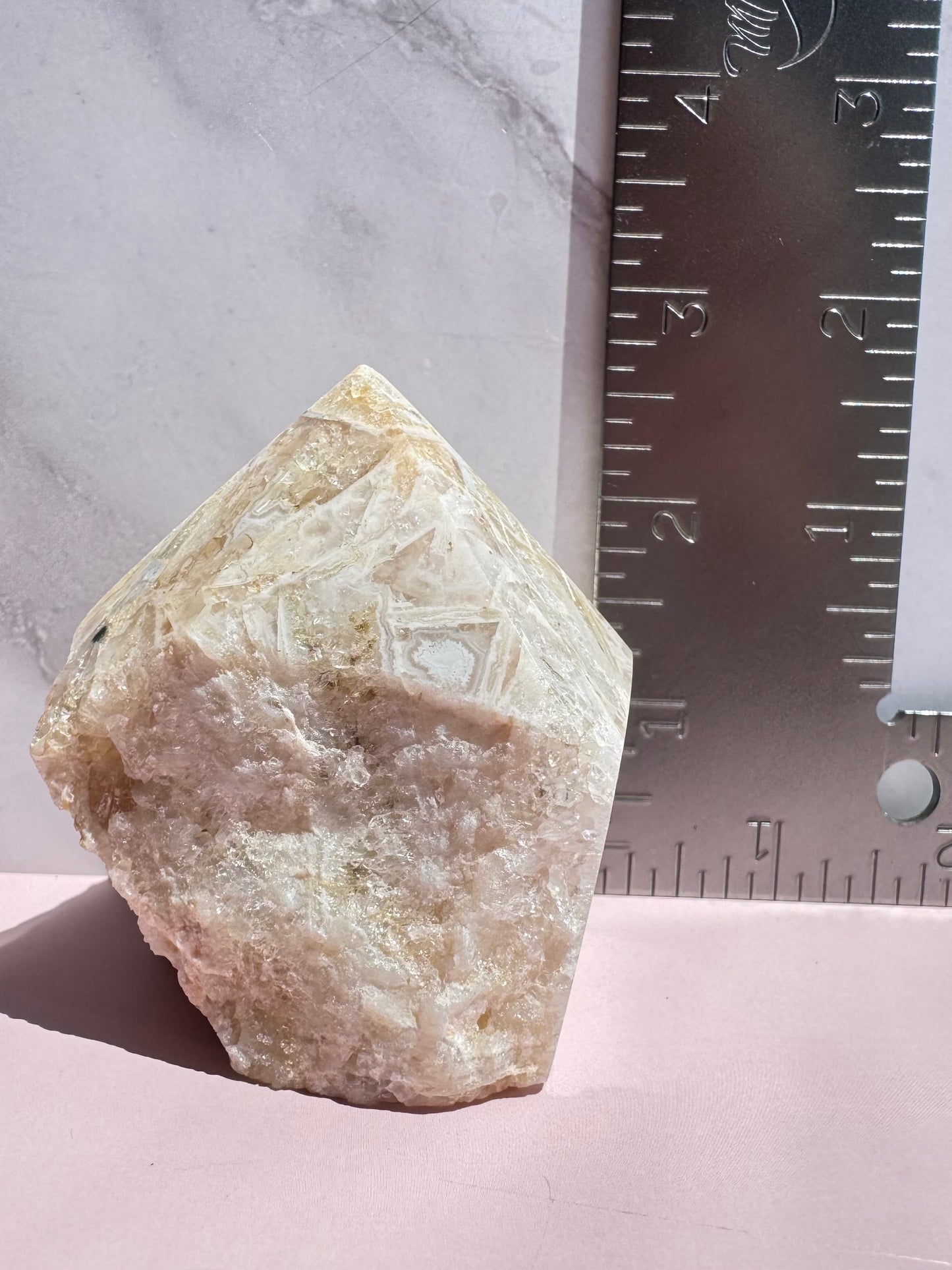 Pink Amethyst Semi-Polished Point - Item A