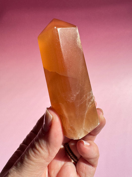 Honey Calcite Tower - ITEM A