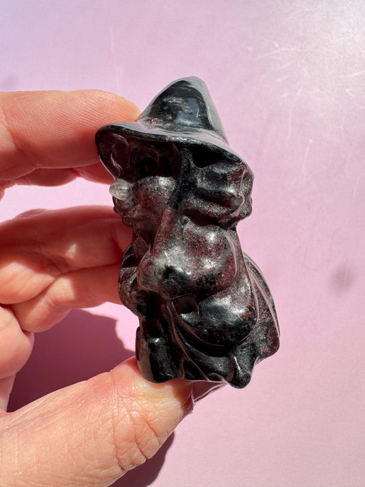 Garnet Witch Carving