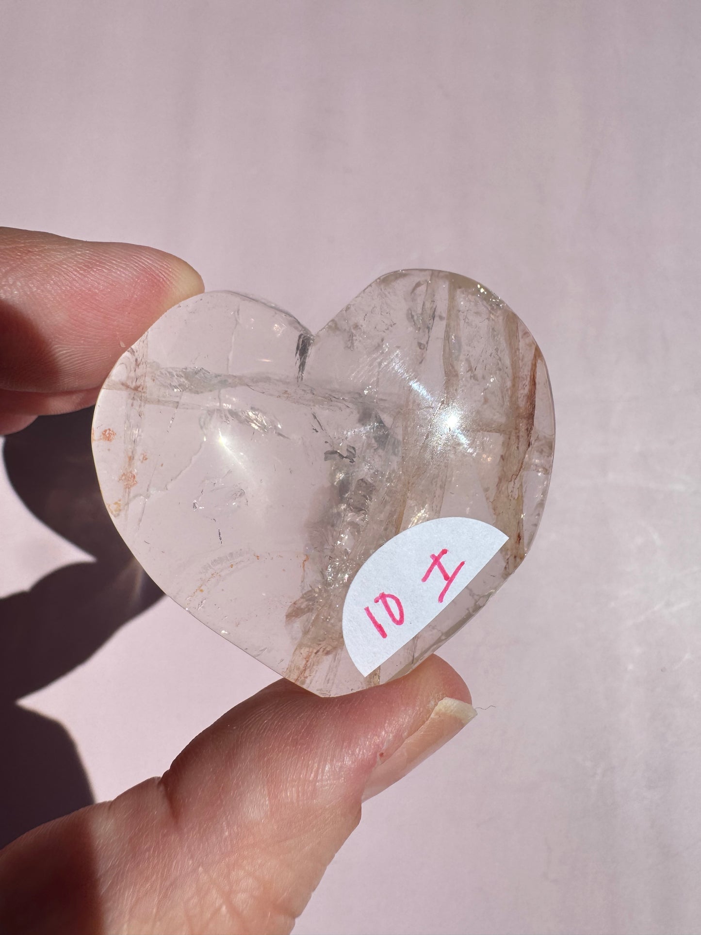 Golden Hematoid Quartz Heart Carving - Item I