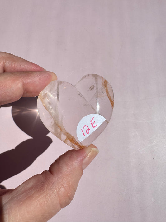 Golden Hematoid Quartz Heart Carving - Item E