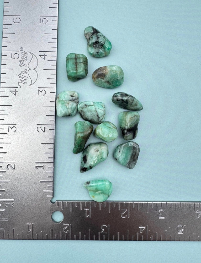 Small Polished Emerald Tumbles - A Grade from Brazil