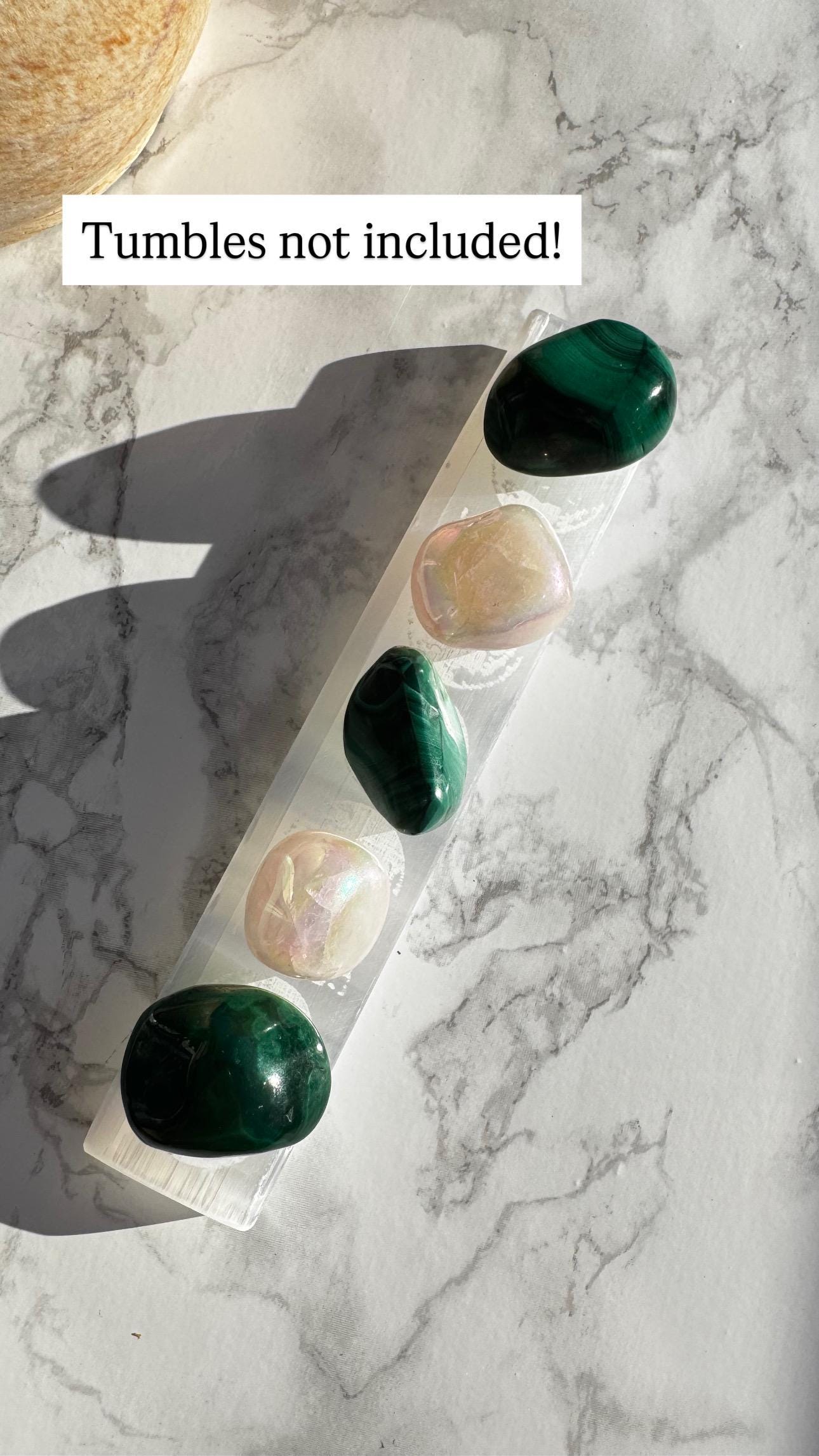 Satin Spar / Selenite 6" Bar with Moon Phases