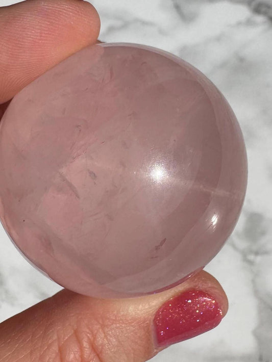 Rose Quartz Sphere (41.7 mm), Includes Stand
