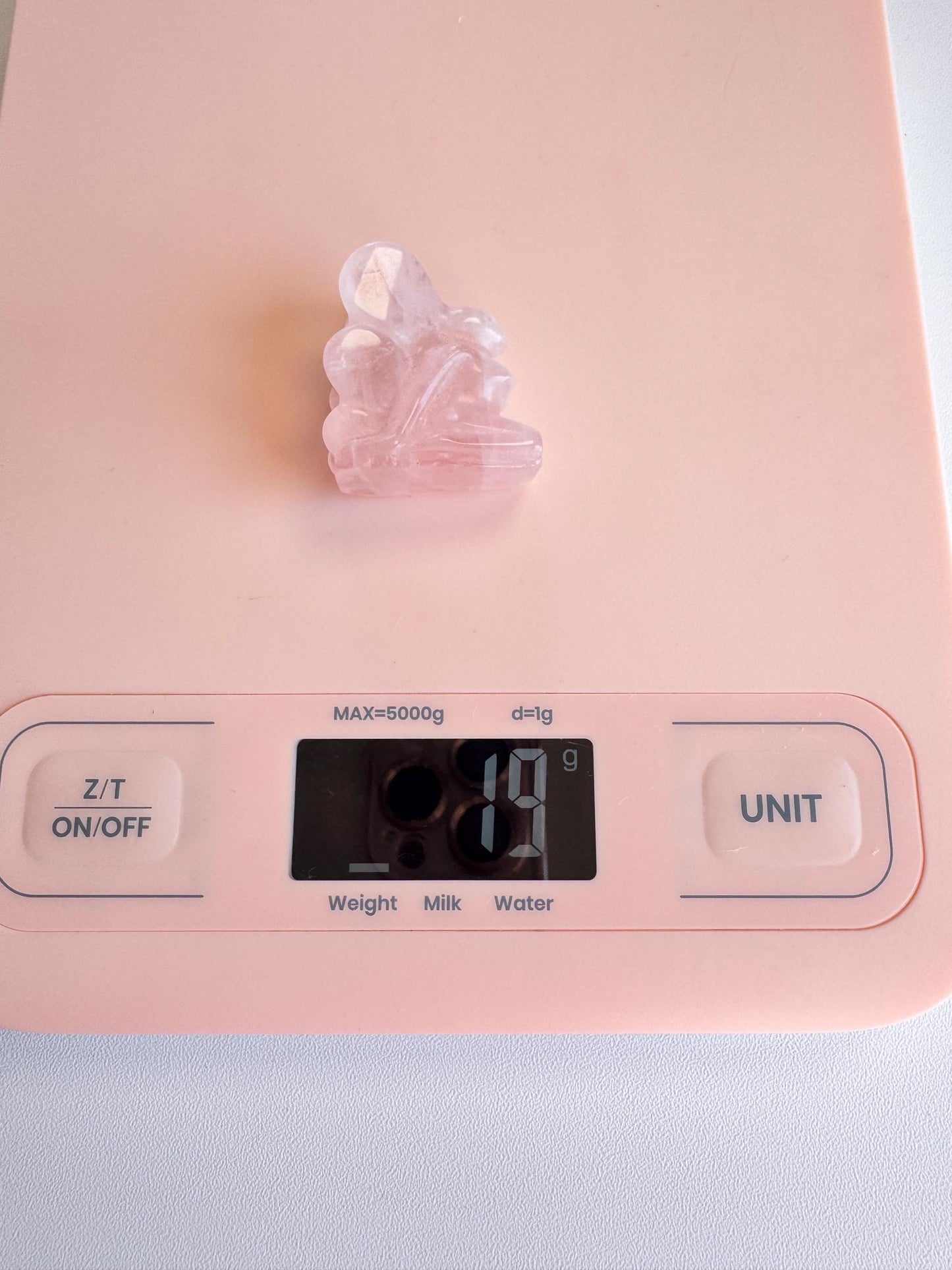 Rose Quartz Fairy Carving (1.25")