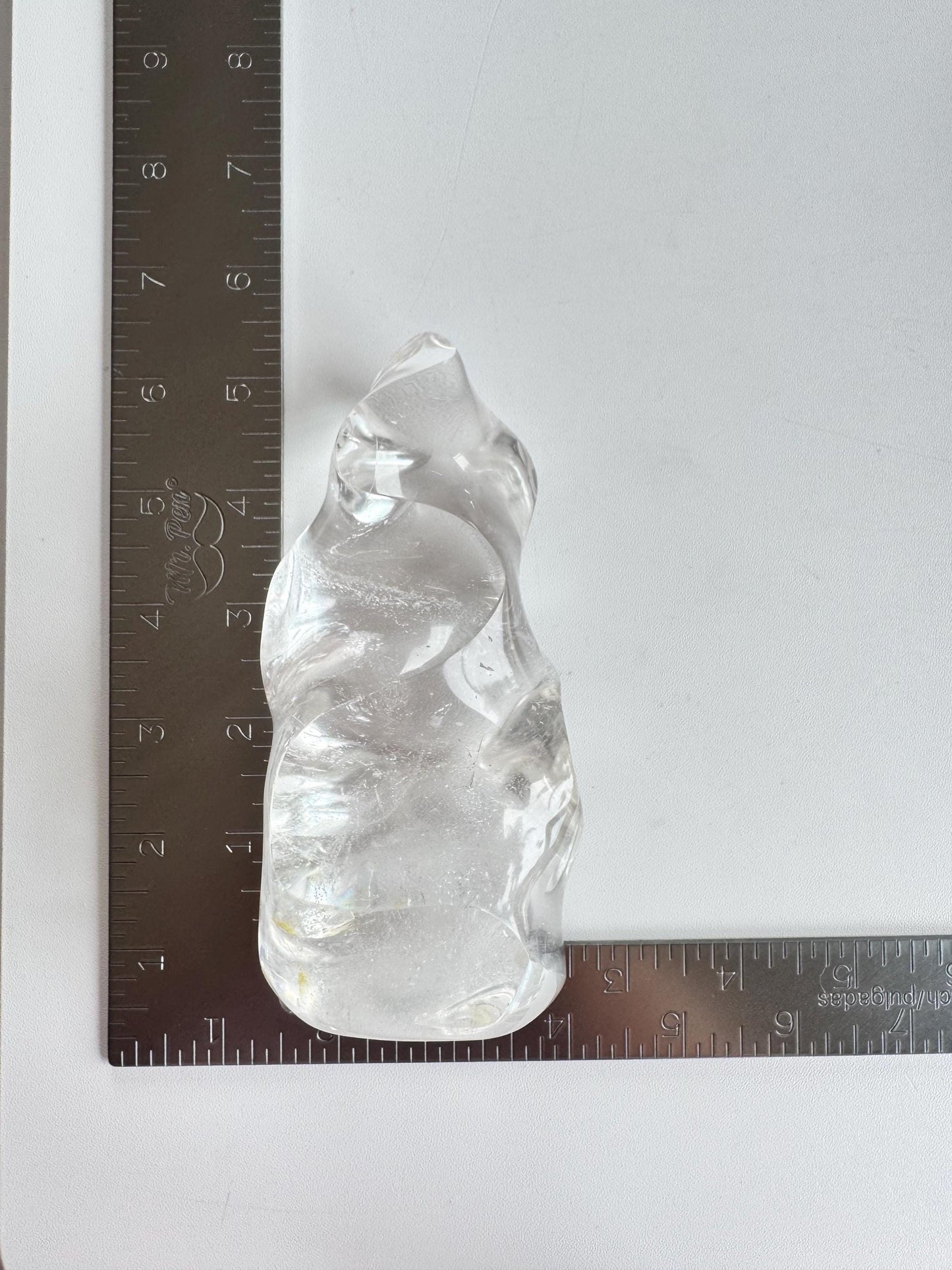 High Quality Clear Quartz Flame Carving from Madagascar (5.25")