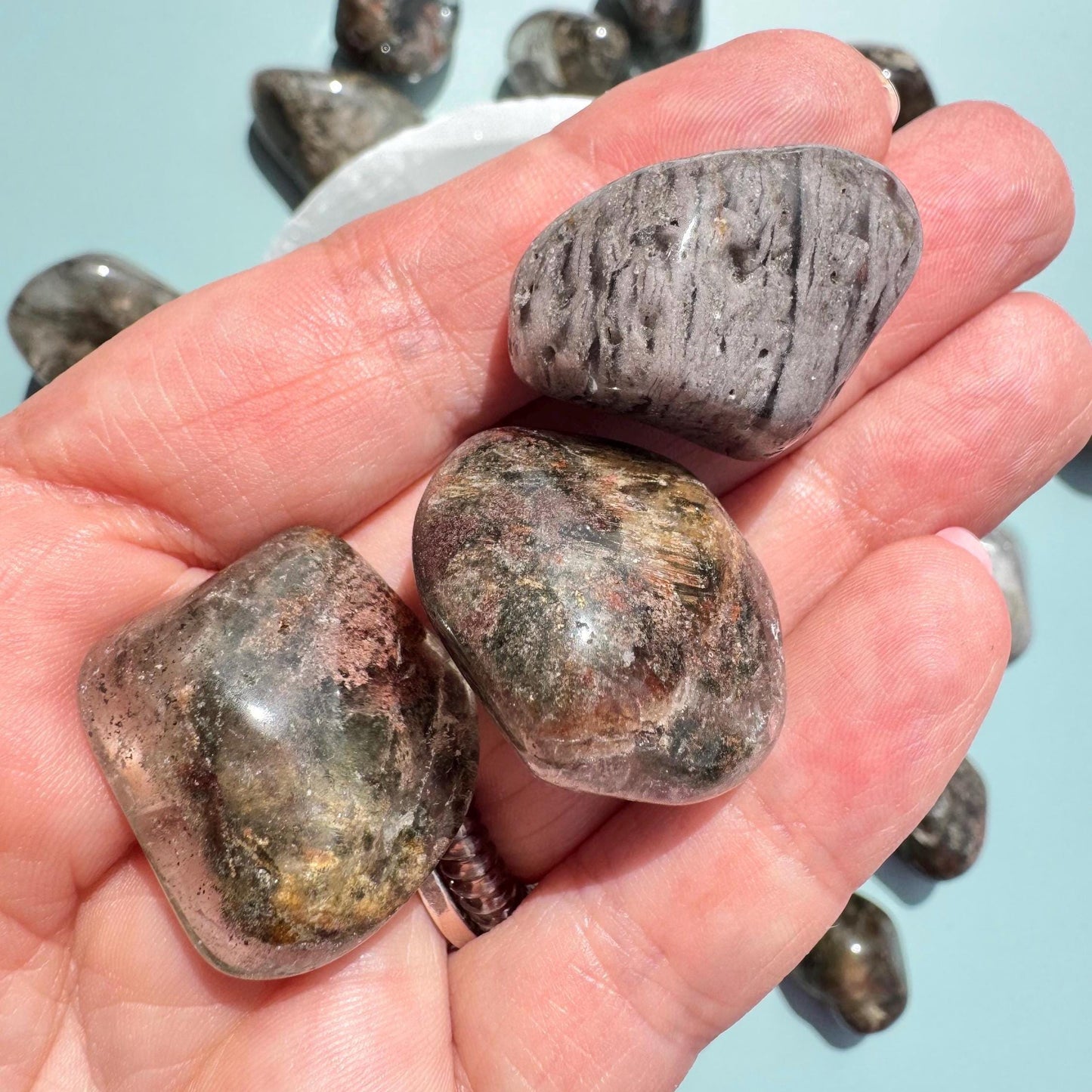 Garden Quartz (Lodolite) Tumbles from Brazil