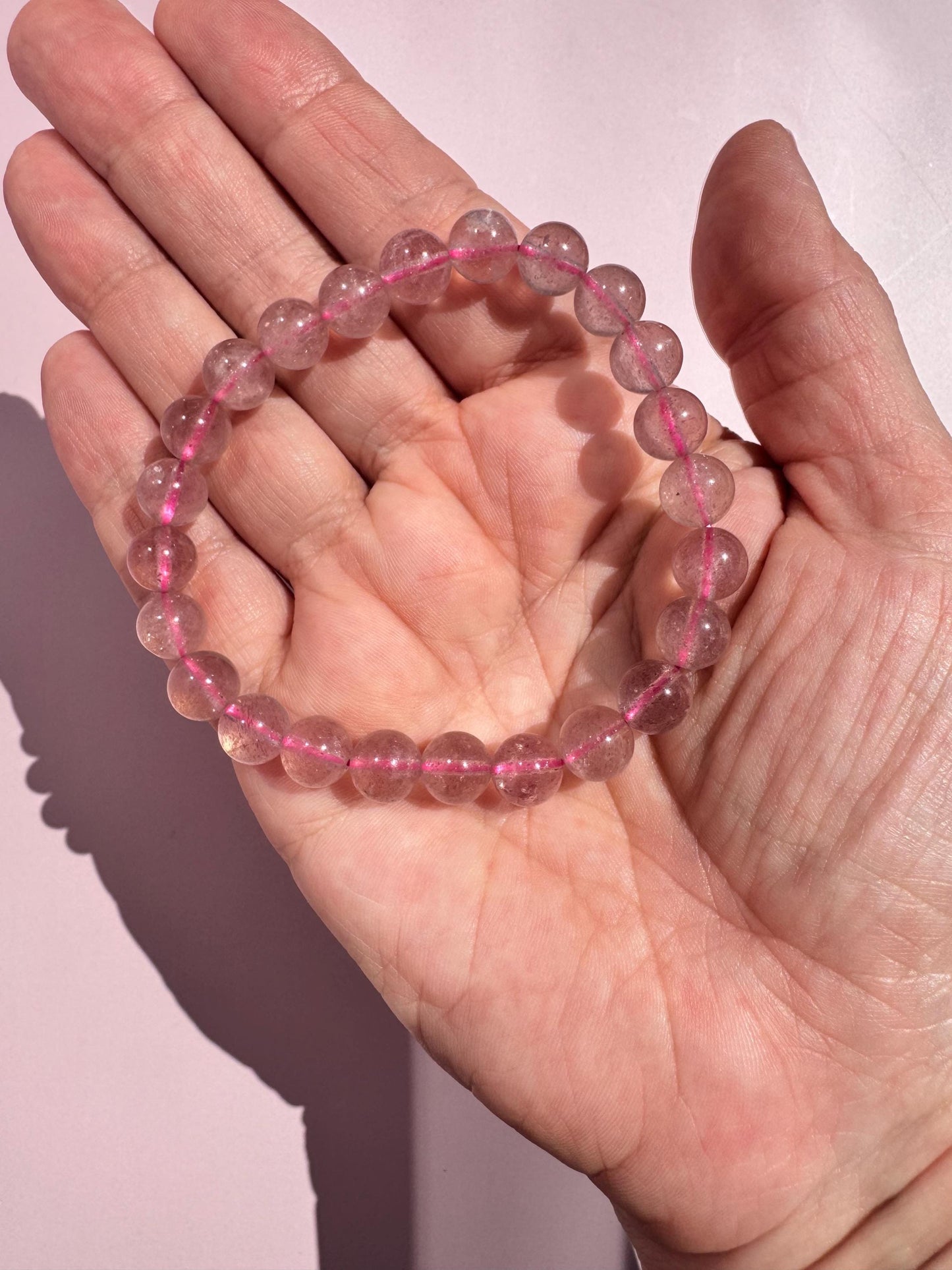 Gorgeous Strawberry Quartz Bracelet; 8mm Stretchy Bracelet