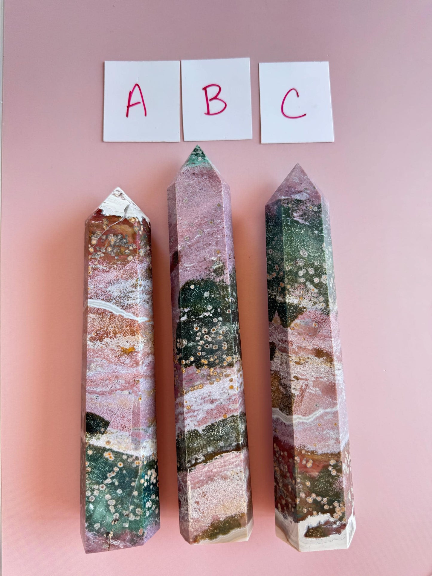 Tall Sea Jasper Towers from Madagascar - Item A