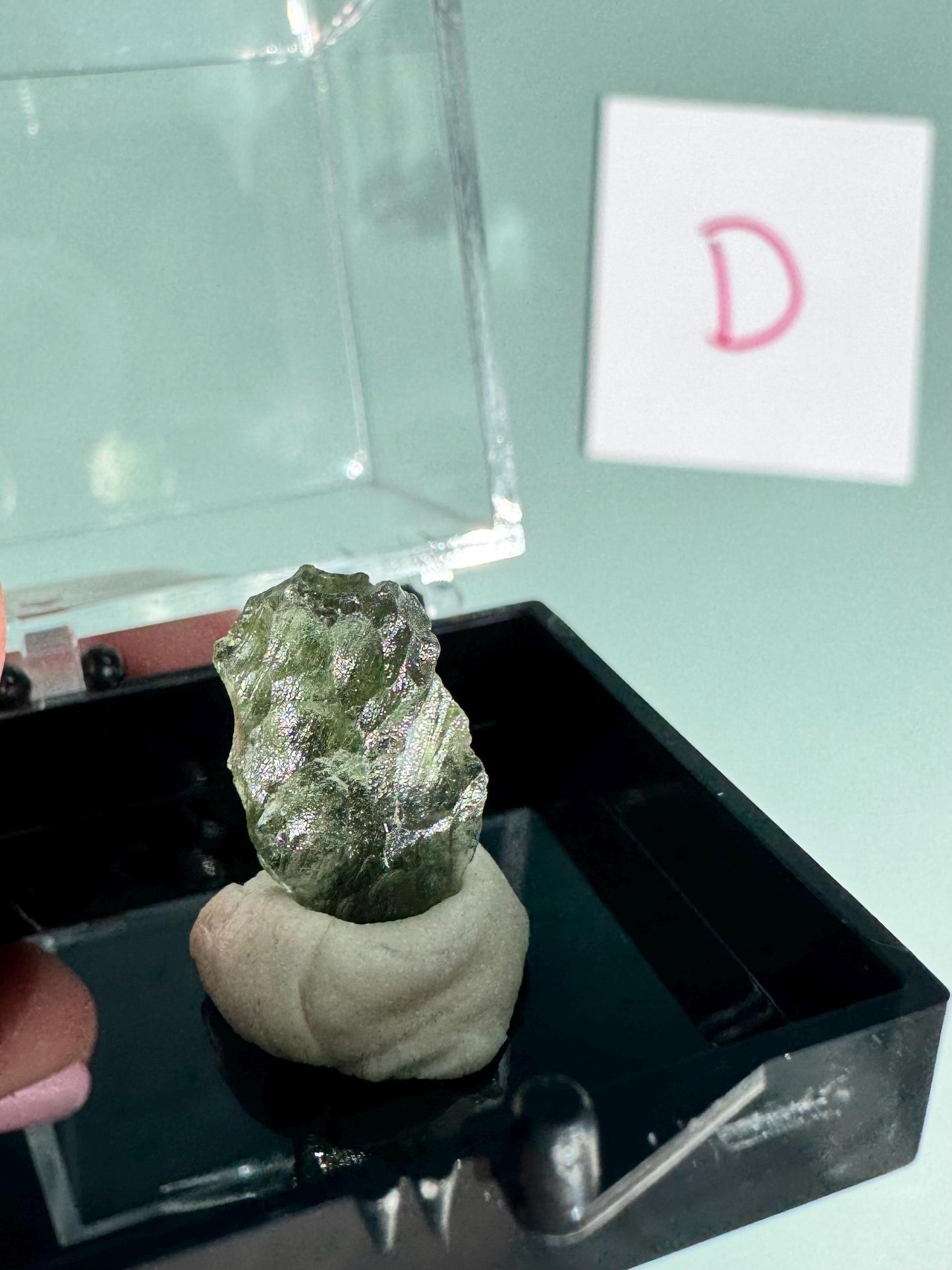 Raw Moldavite Specimen from Czech Republic - Includes Plastic Display Box - You Choose