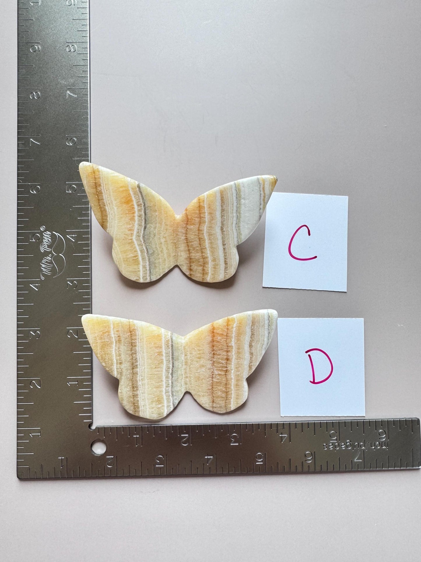 Orange Calcite 3D Butterfly Carvings - YOU CHOOSE