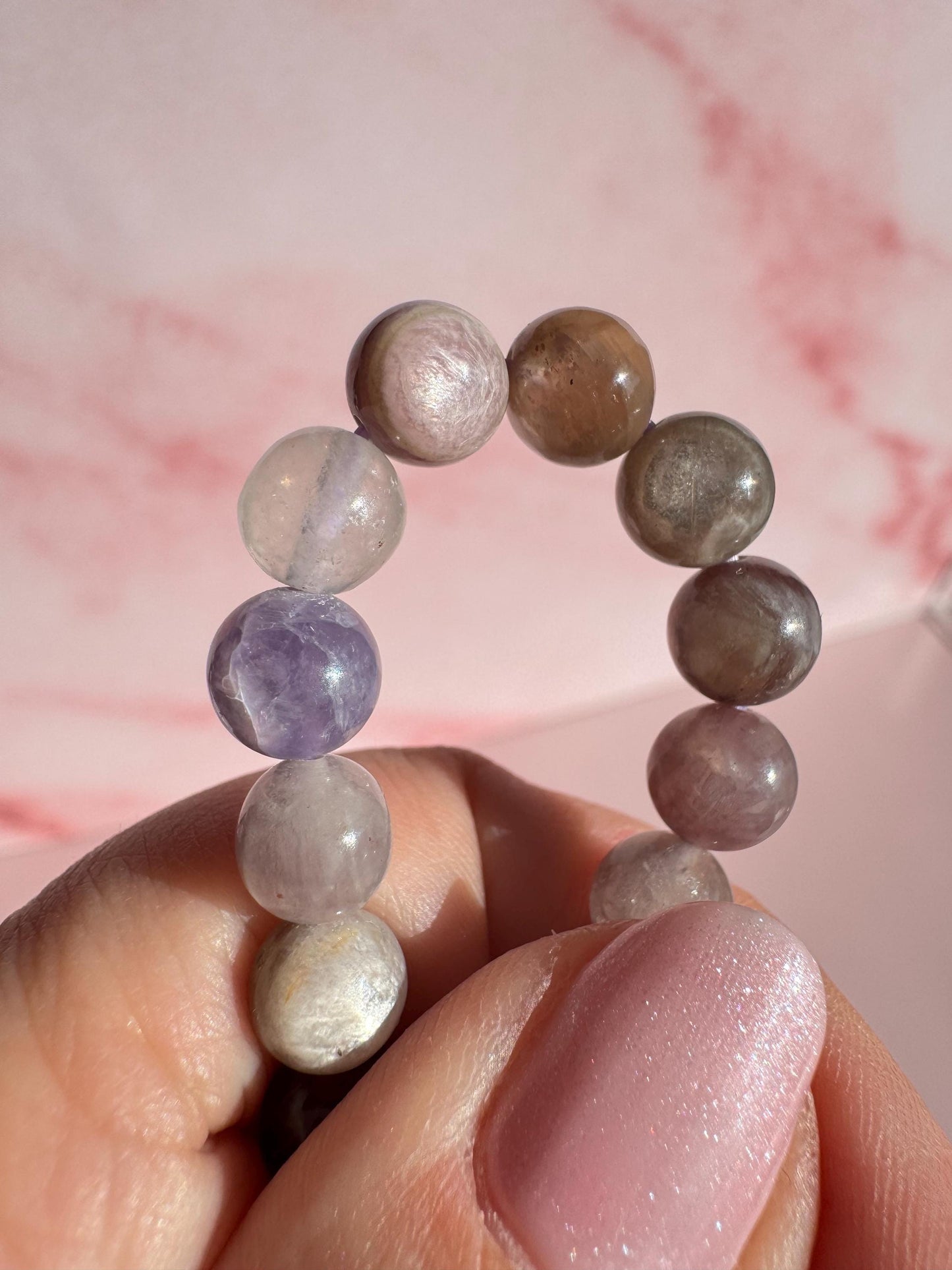 Lepidolite Bracelet - 7mm Beads; 6.25" Diameter