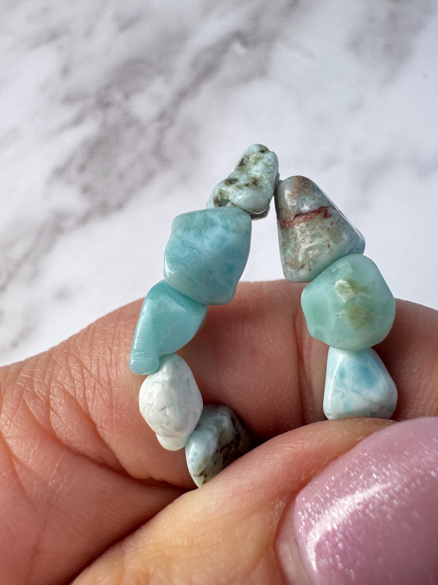 Larimar Chip Bracelets - 6.25" length
