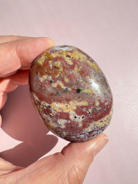 Unicorn Jasper Palm Stone - from India (Item M)