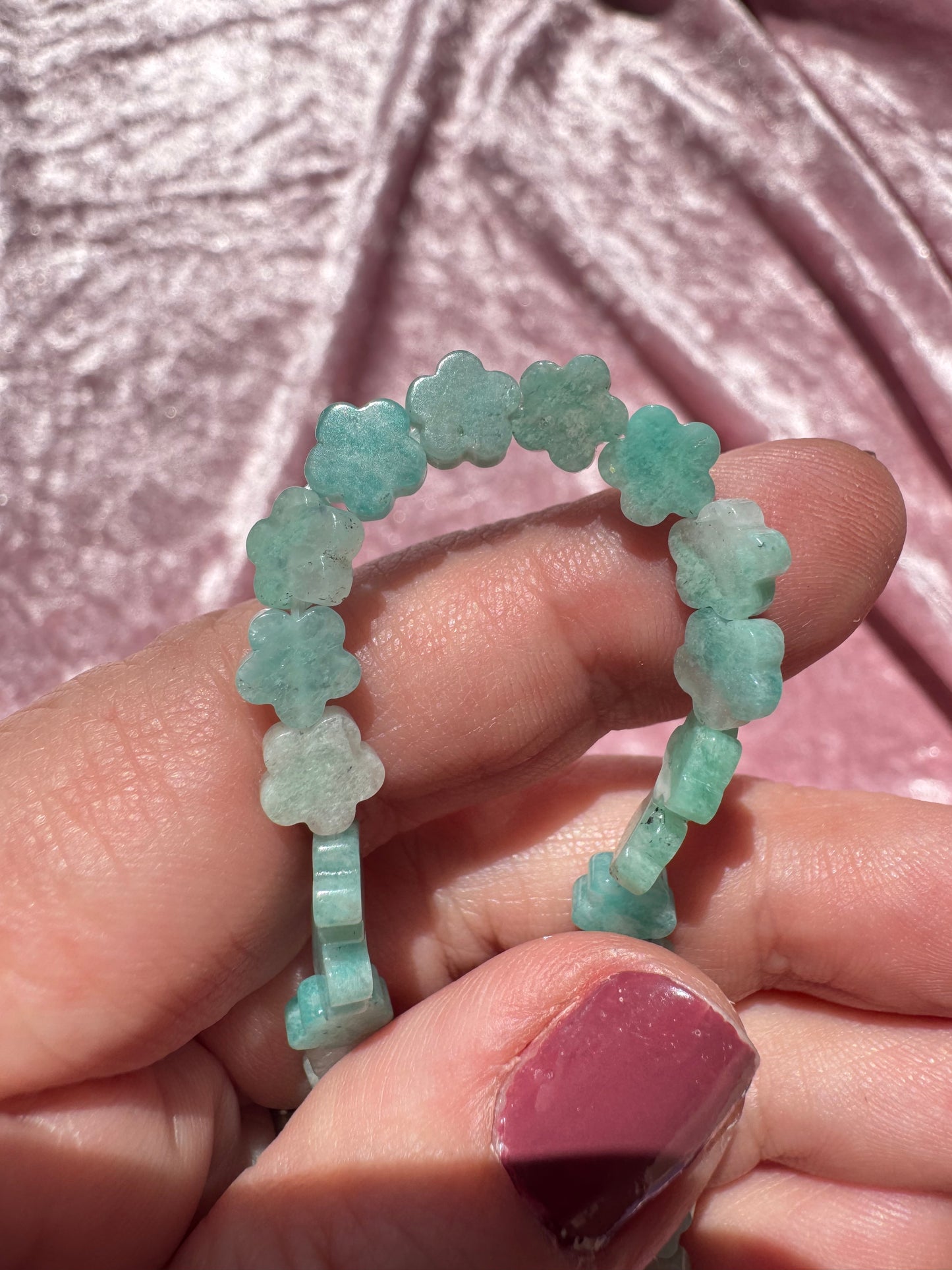 Amazonite Flower Bracelet (6.75")