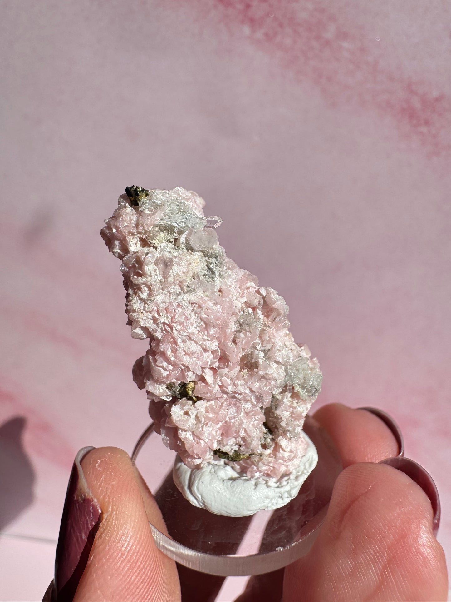 Rhodochrosite with Chalcopyrite and Quartz; Mini Specimen - Item C