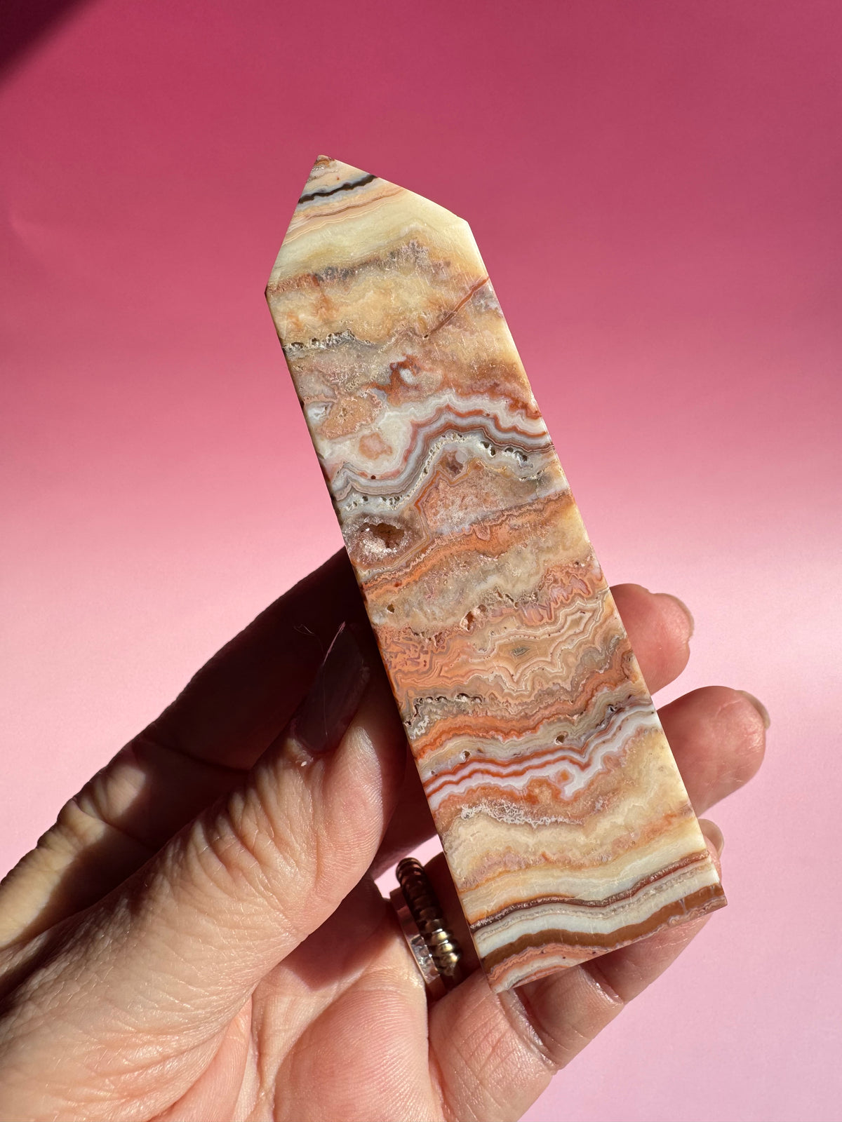 Pink Crazy Lace Agate Tower - ITEM Q