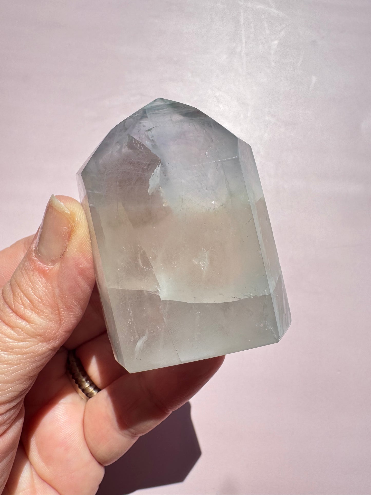 Ice Blue Fluorite Tower - Item A