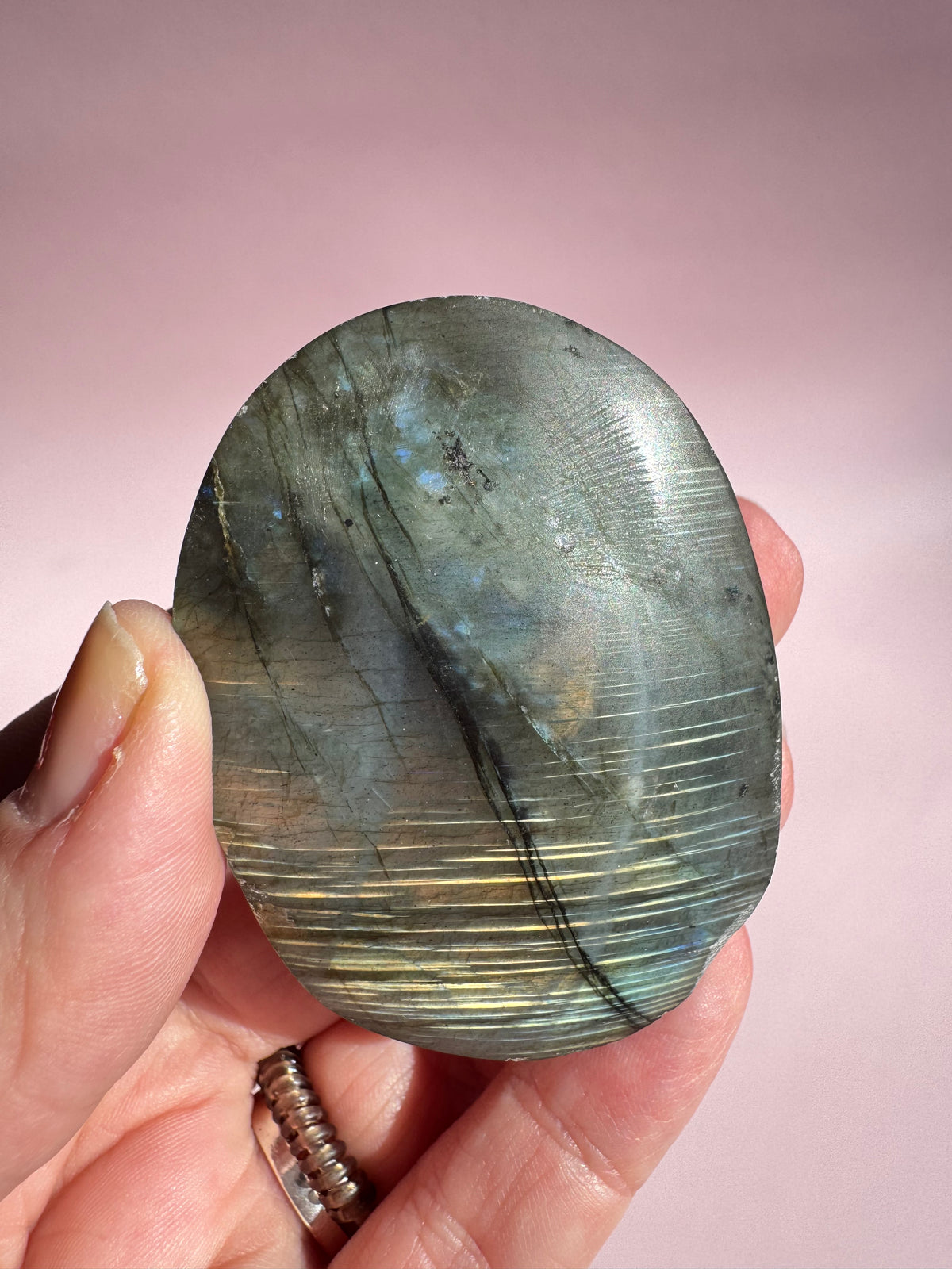 Labradorite Palm Stone - Item B