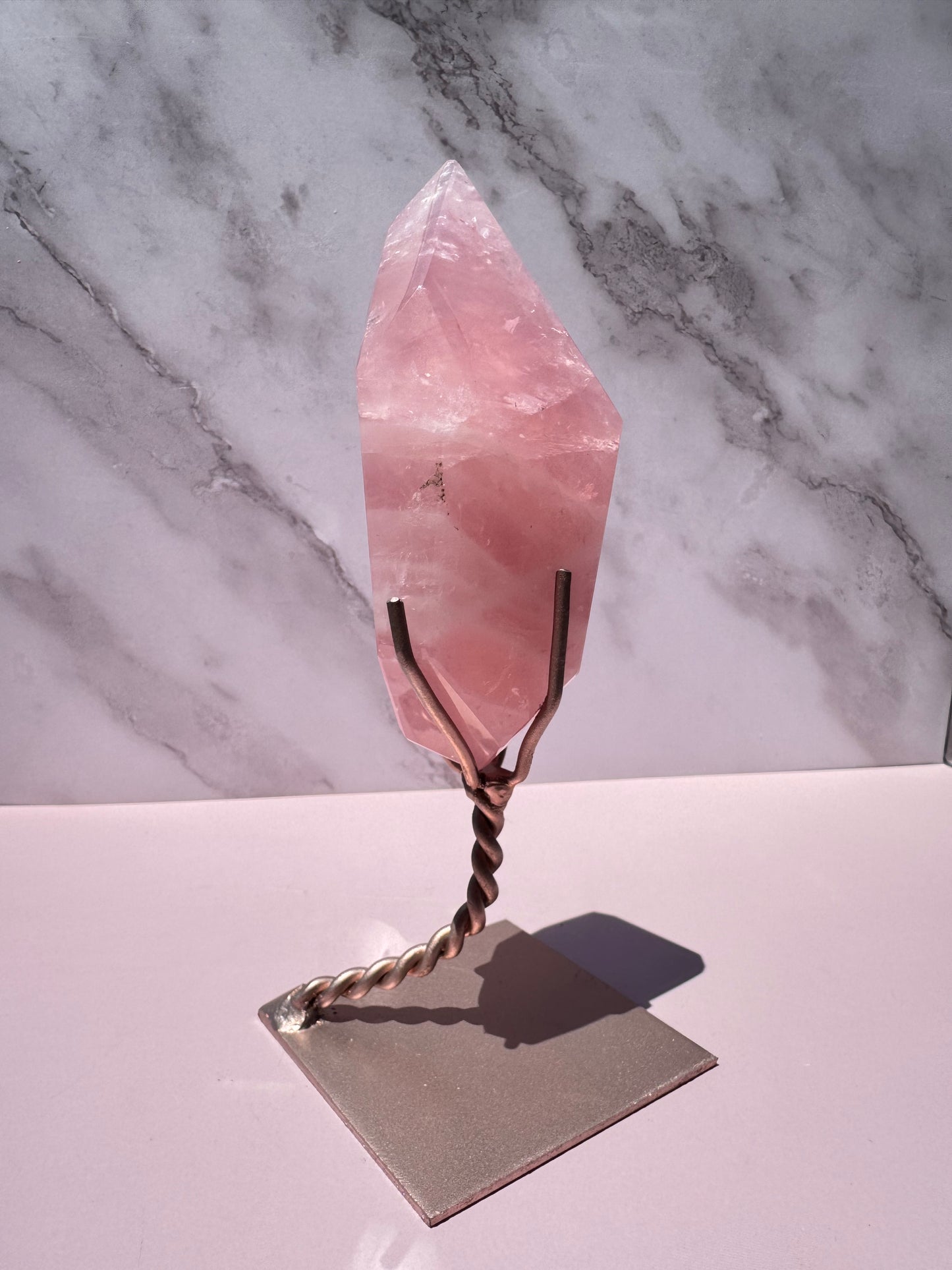 Rose Quartz Polished Freeform on Stand, from Brazil - Item A