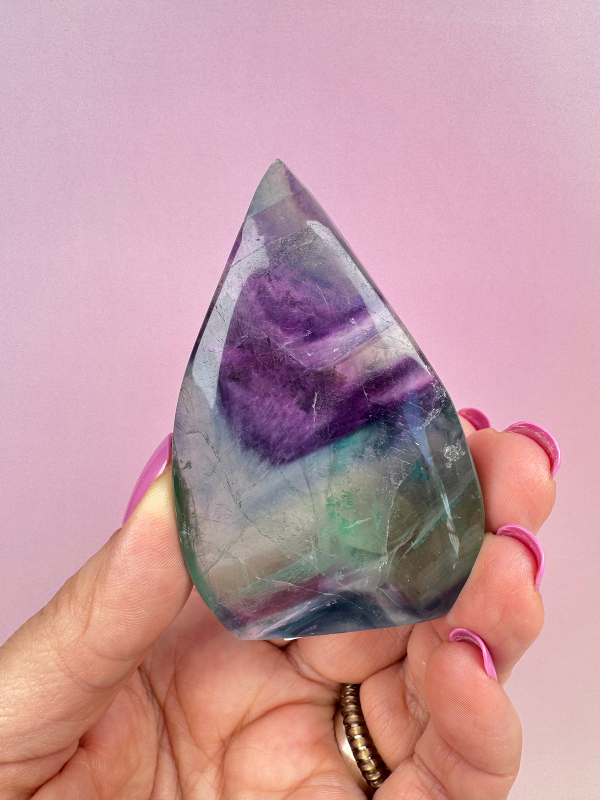 Rainbow Fluorite Flame Carving - Item A