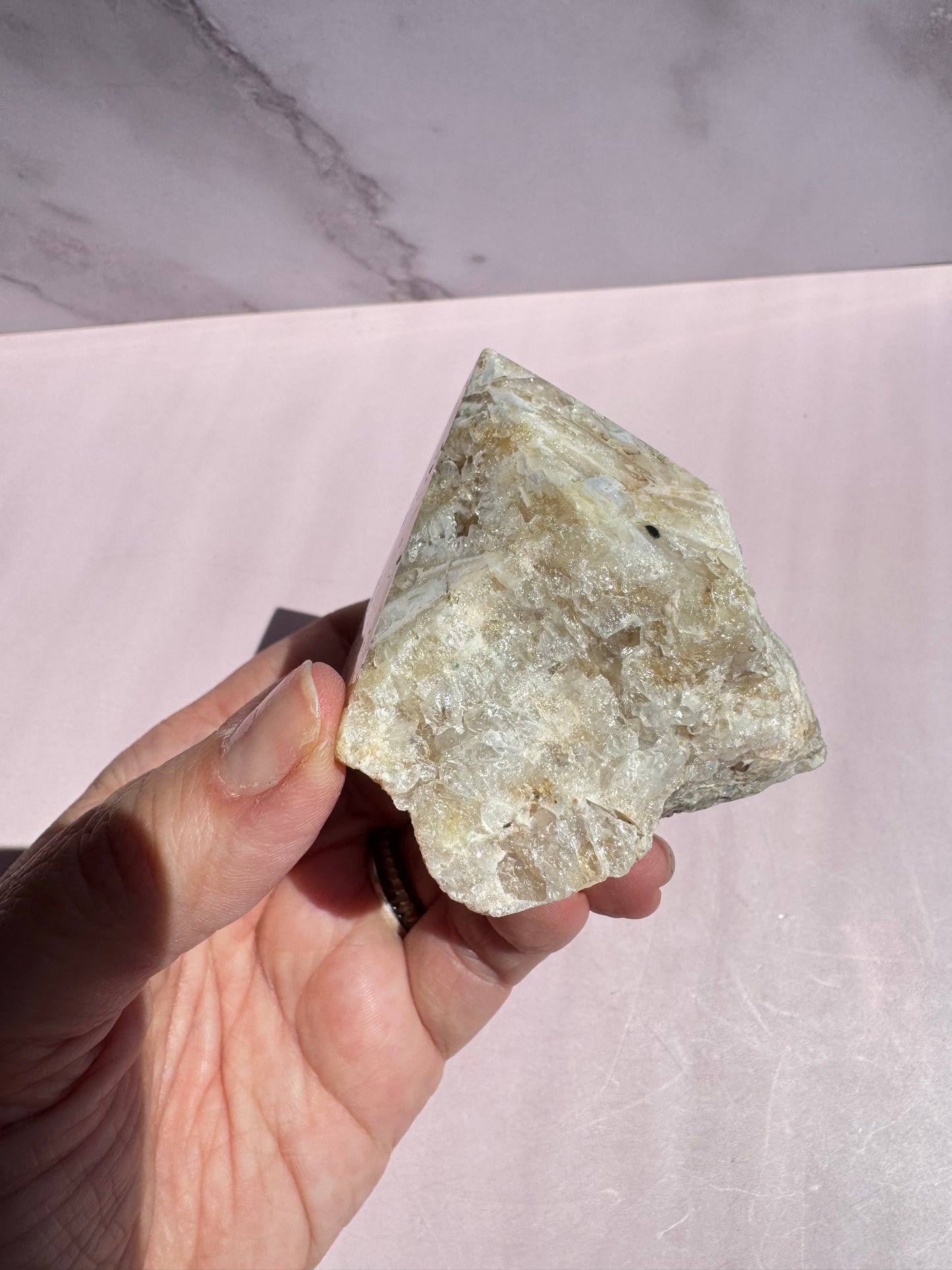 Pink Amethyst Semi-Polished Point - Item A