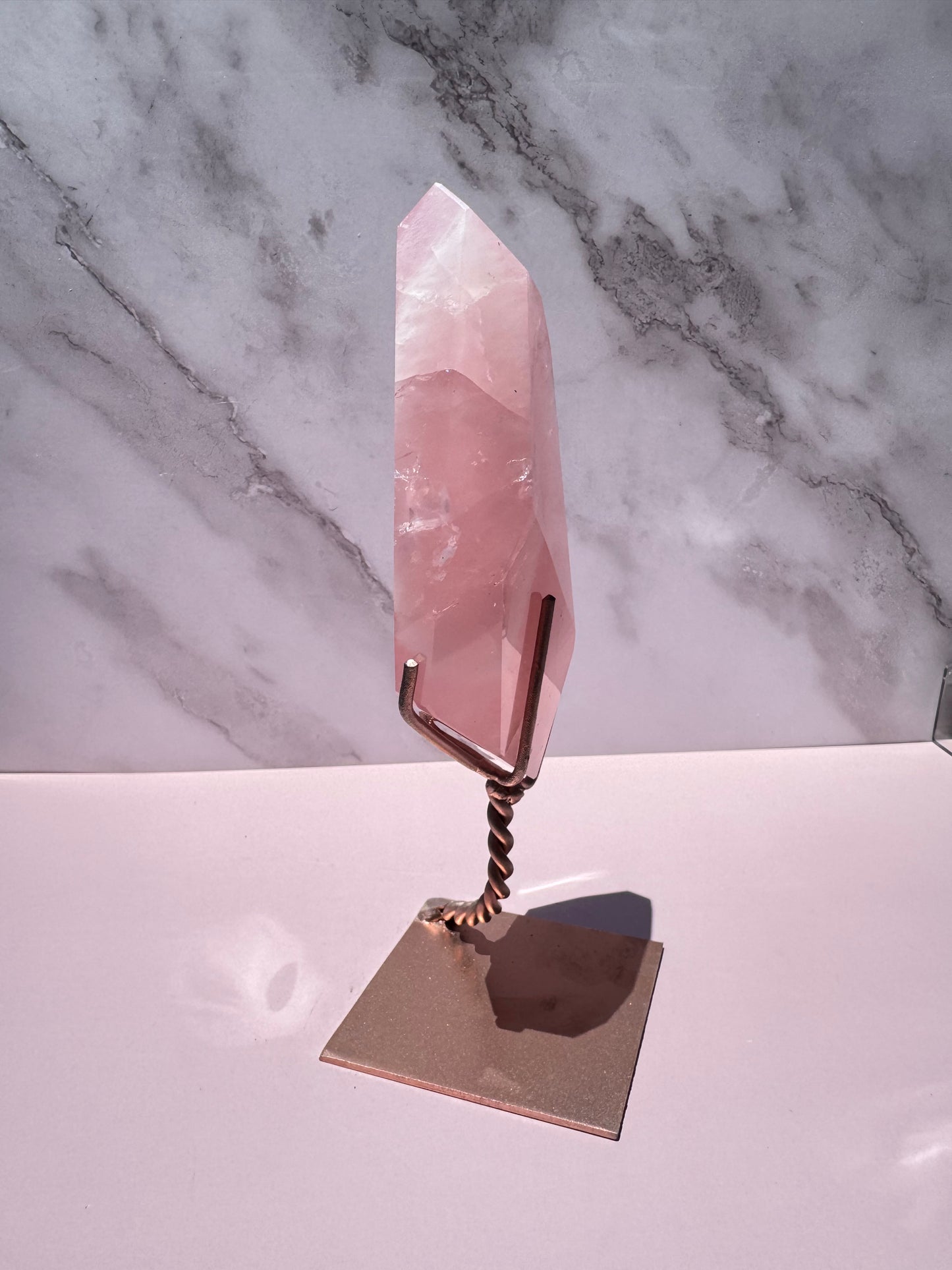 Rose Quartz Polished Freeform on Stand, from Brazil - Item B