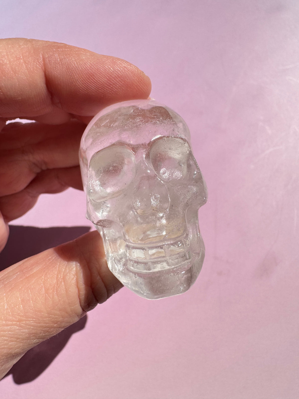Clear Quartz Skull Carving