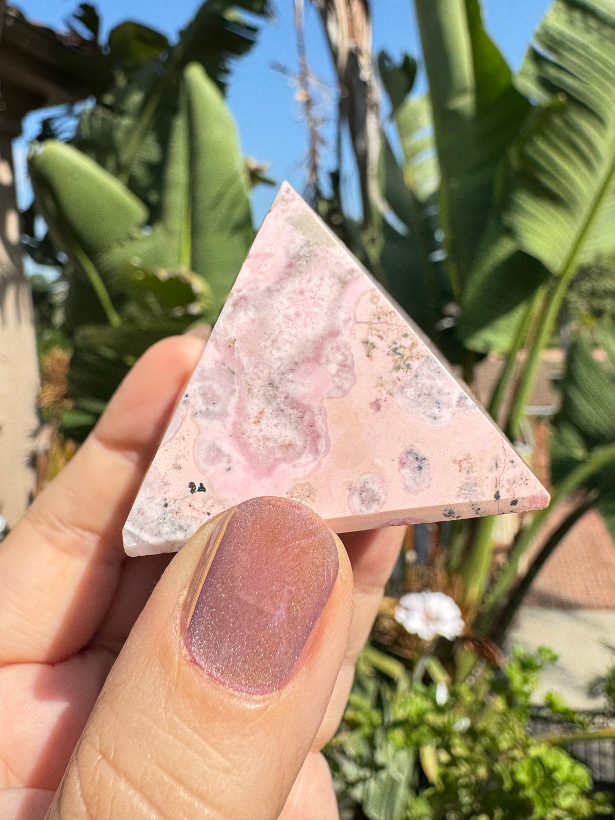 Bubblegum Rhodonite Pyramid - Item G