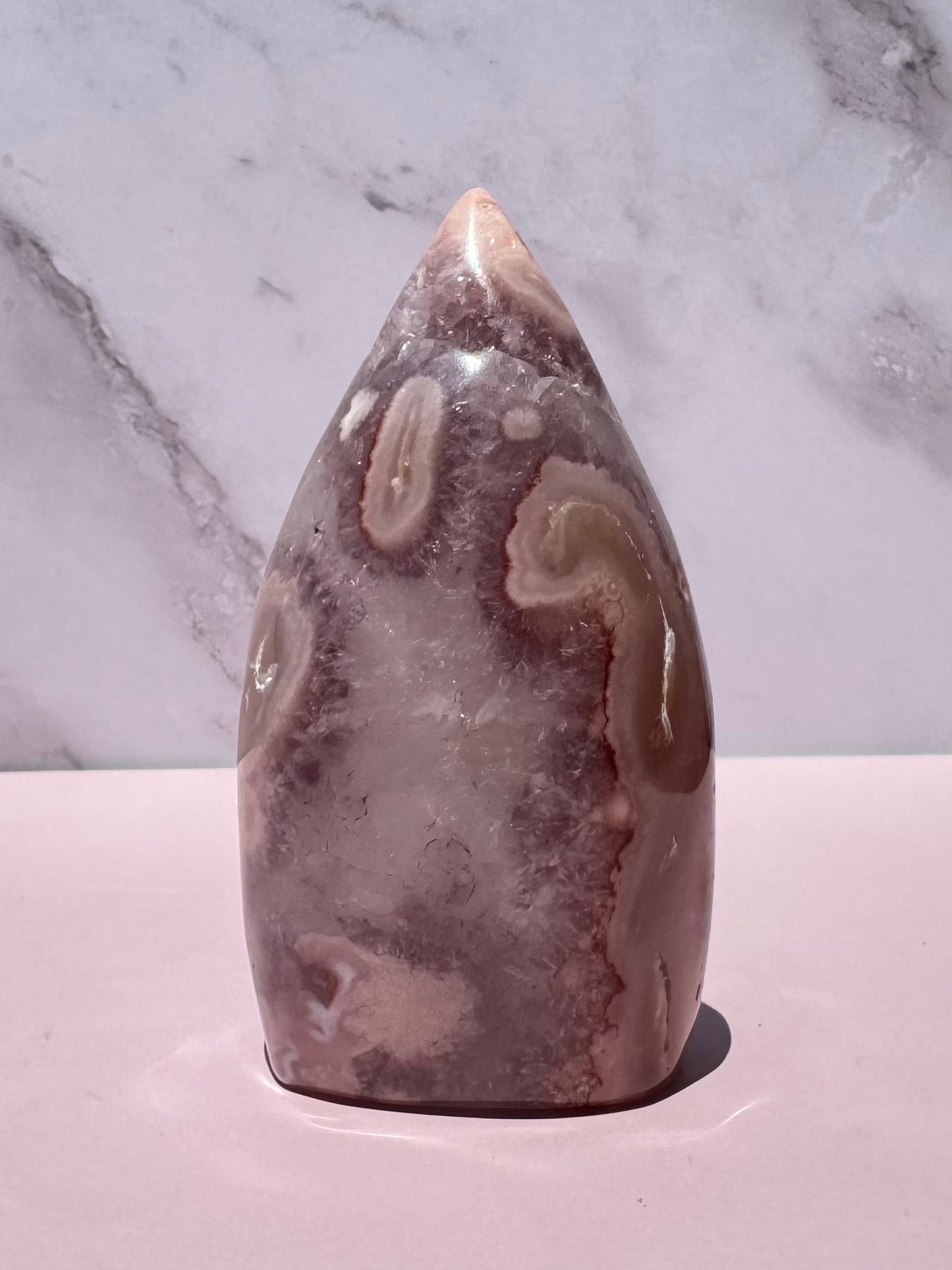 Flower Agate and Pink Amethyst Freeform - Item E