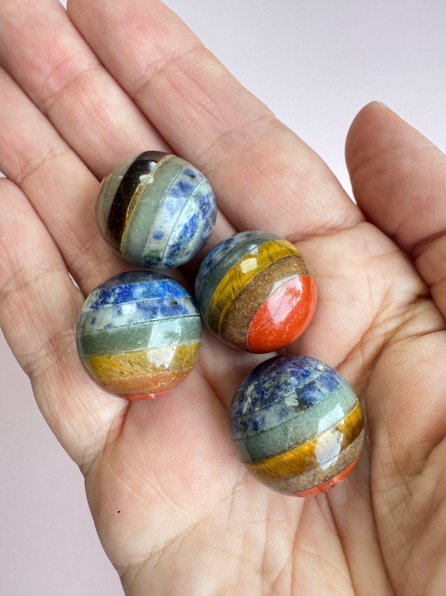 Rainbow Mini Sphere Carving - 0.8" (≈ 2 cm)