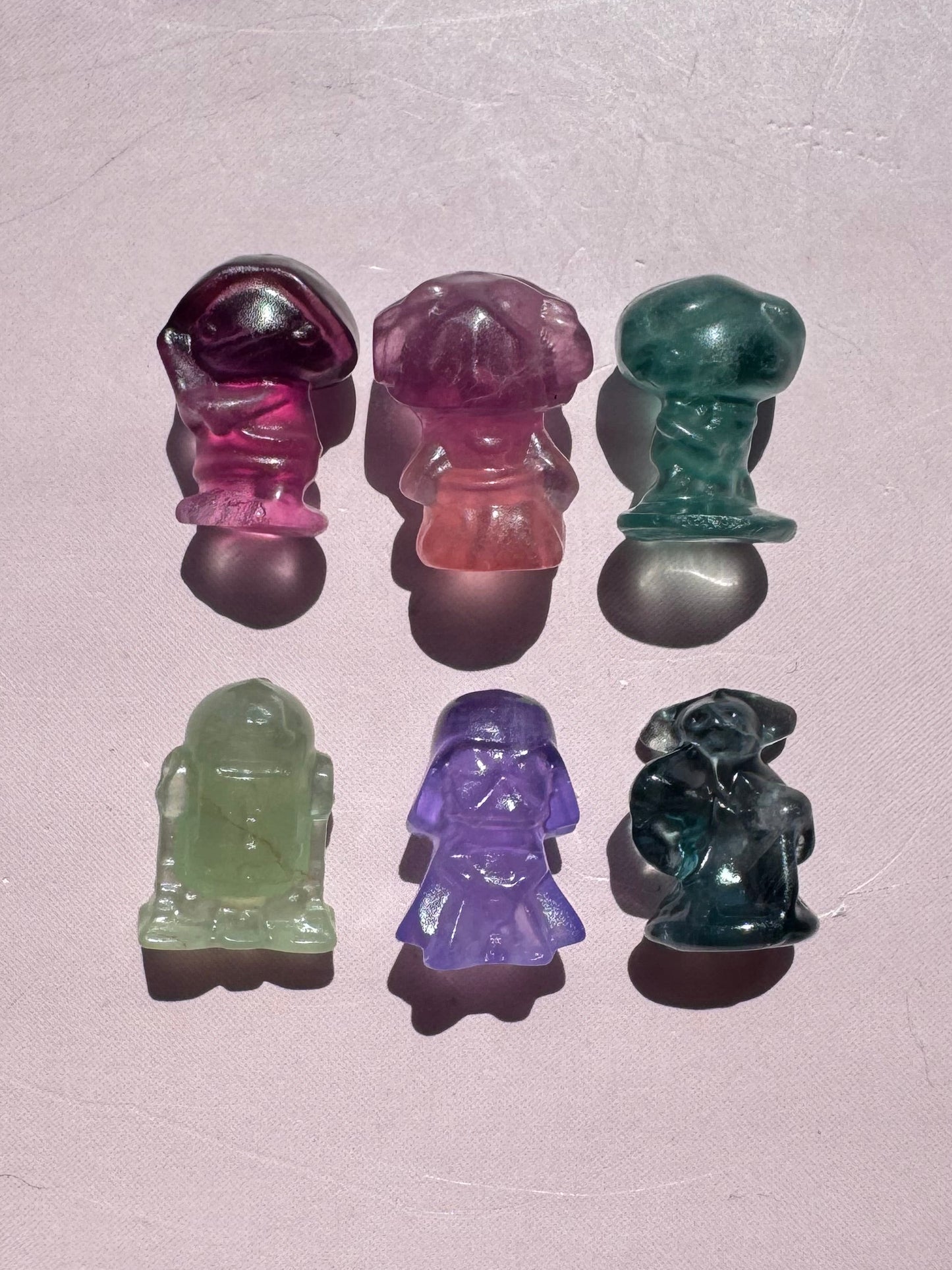 Space Family Fluorite Mini Carvings - Set B
