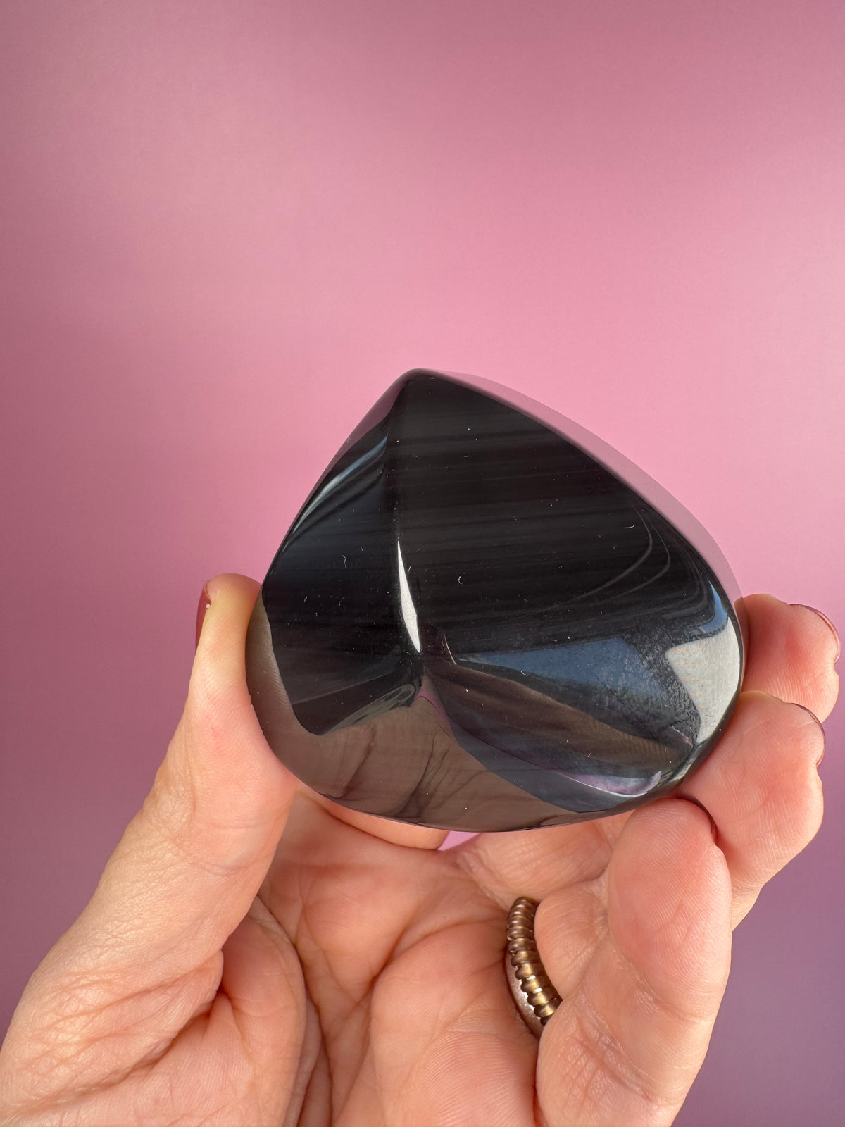 Grey Obsidian Spade Carving
