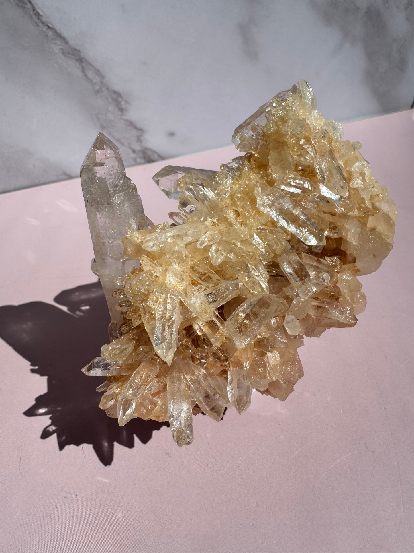 Pink Lithium Quartz Raw Cluster