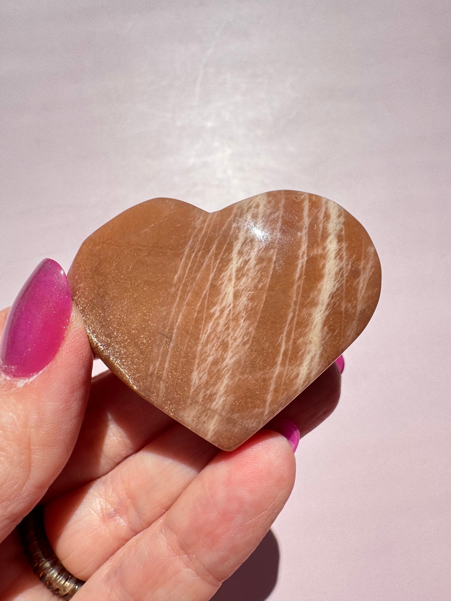 Sunstone Heart Carving - Item E
