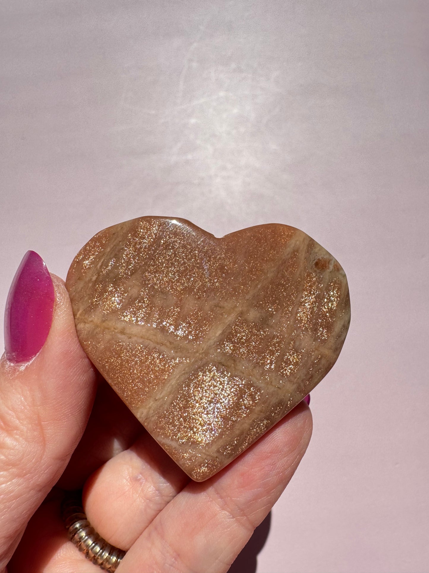 Sunstone Heart Carving - Item G