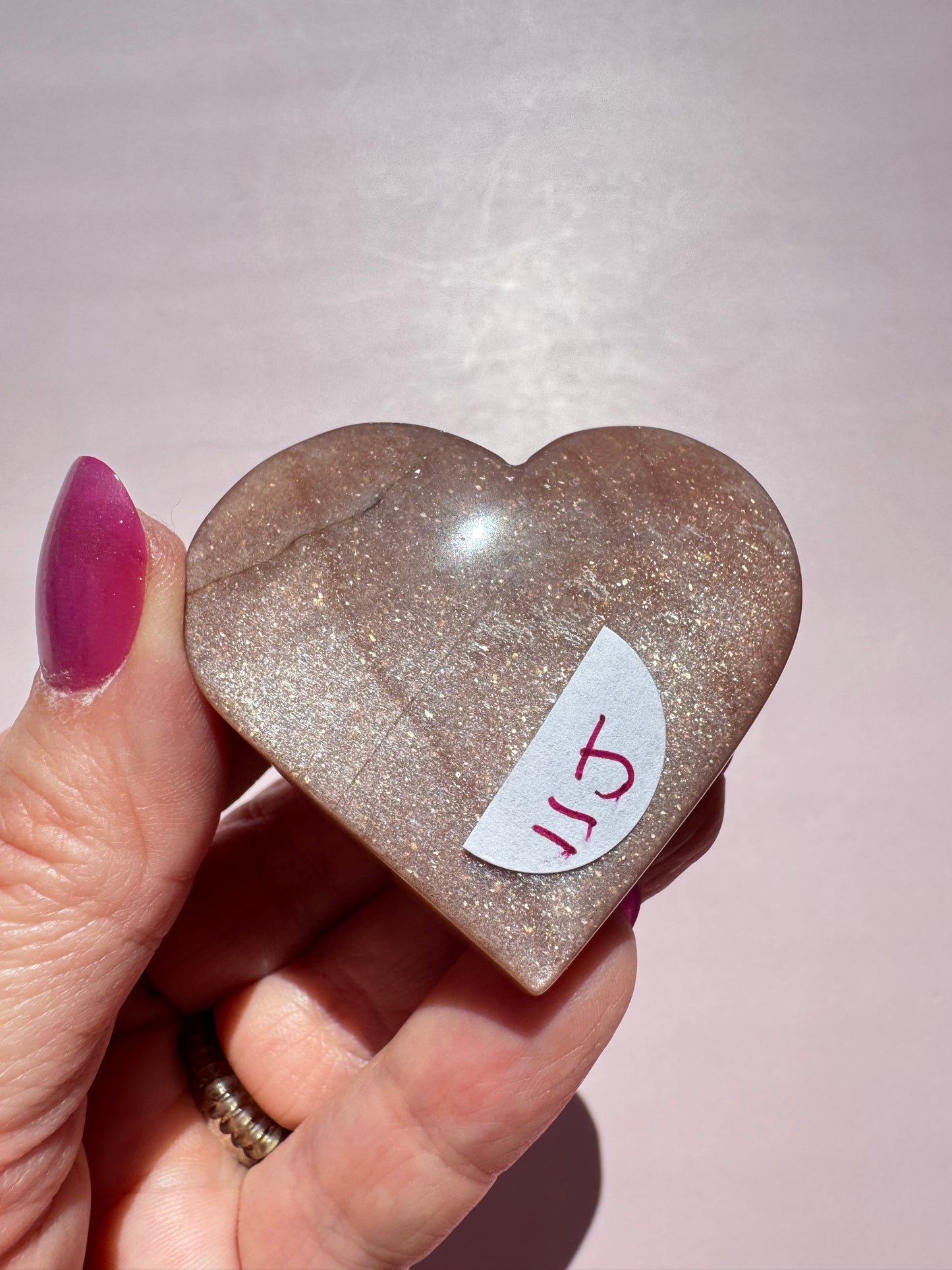 Sunstone Heart Carving - Item J