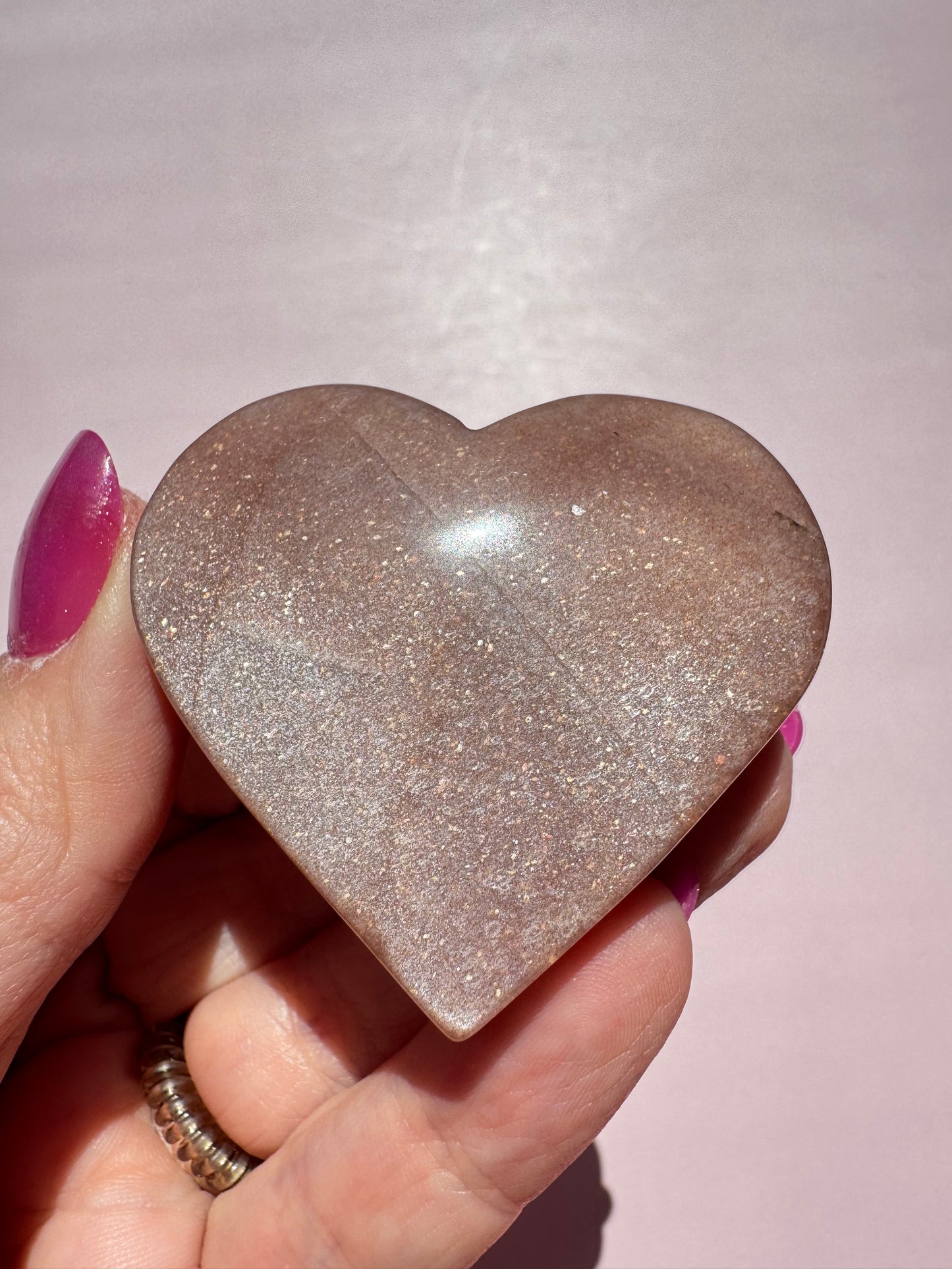Sunstone Heart Carving - Item J